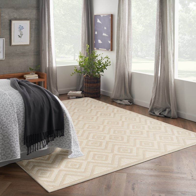 Nourison Versatile Indoor/Outdoor Geometric Flatweave Area Rug