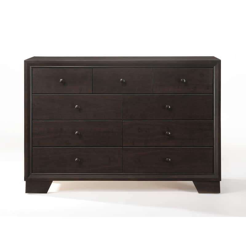 Mikel Espresso 9-Drawer Dresser