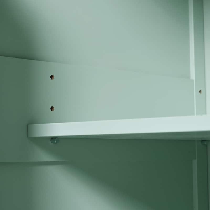Kitchen Cart with Rubber wood Drop-Leaf Countertop