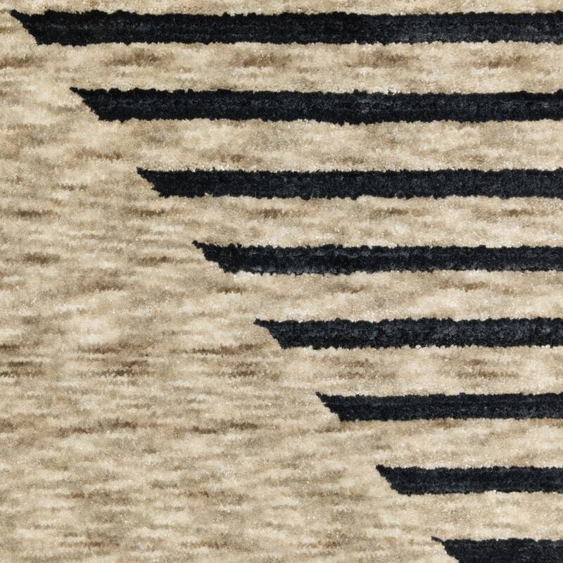 Style Haven Caiden Mid-Century Modern Geometric Beige/ Deep Navy Area Rug