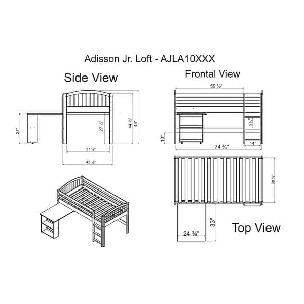 Alaterre Addison Junior Solid Wood Loft Tent Bed Bed Bath & Beyond