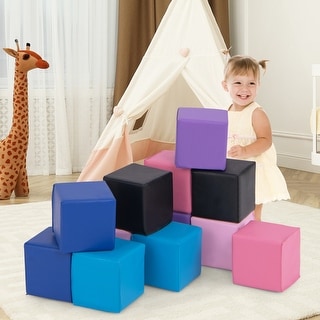 12 Pieces Soft Foam Building Blocks Climbing Foam Cubes Set for Kids - 5.5" x 5.5" x 5.5" (L x W x H)