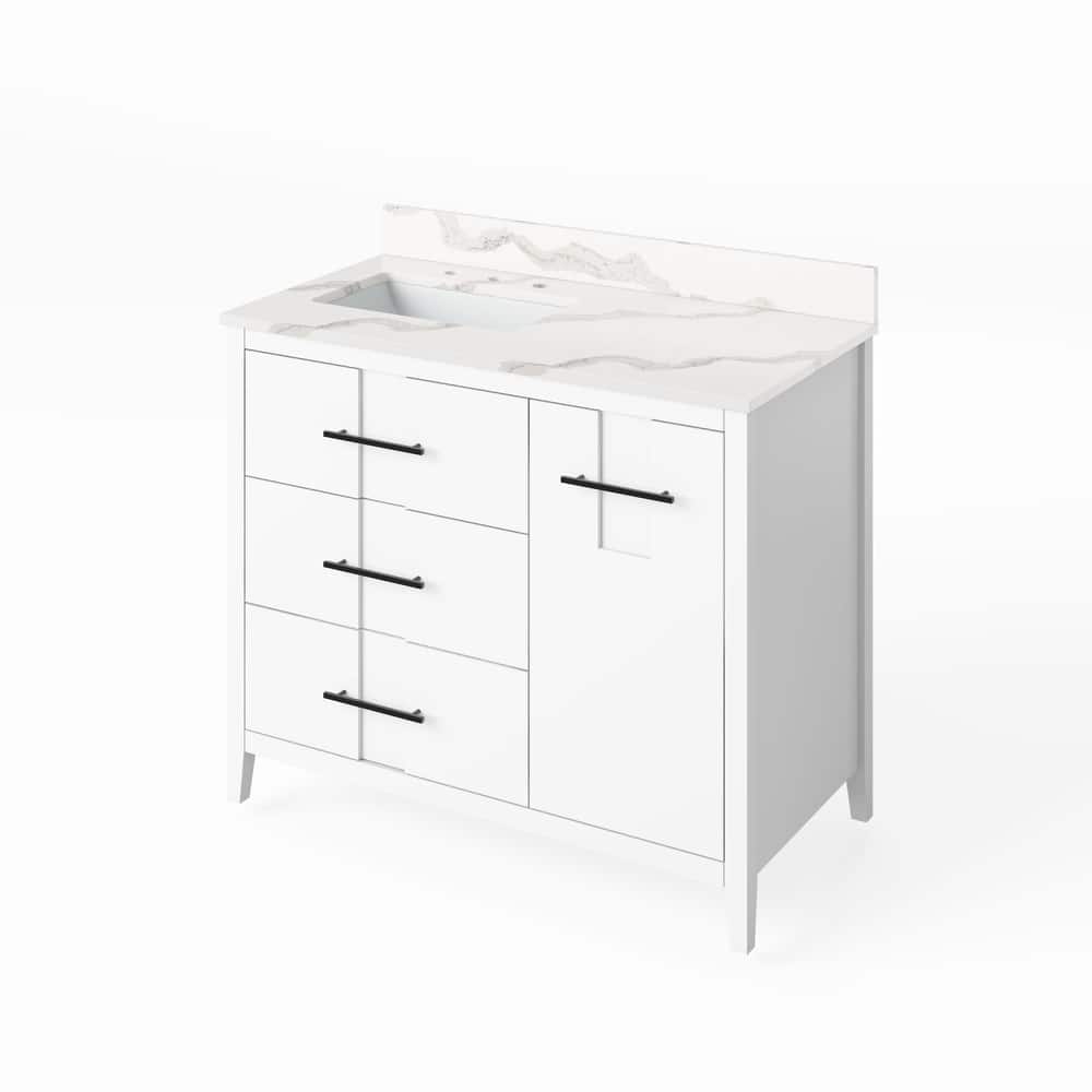Jeffrey Alexander VKITKAT42R-QUARTZ Katara 42" Free Standing Vanity