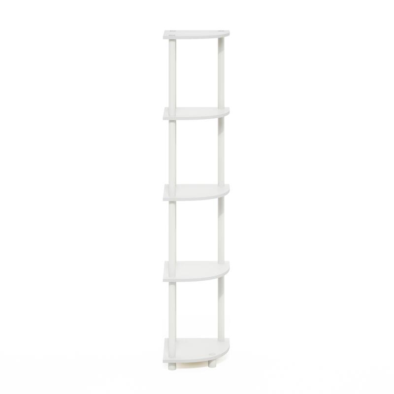 5 Tiers Wood Household Shelving Unit in White (11.6 in. W x 57.7 in. H x 11.6 in. D)