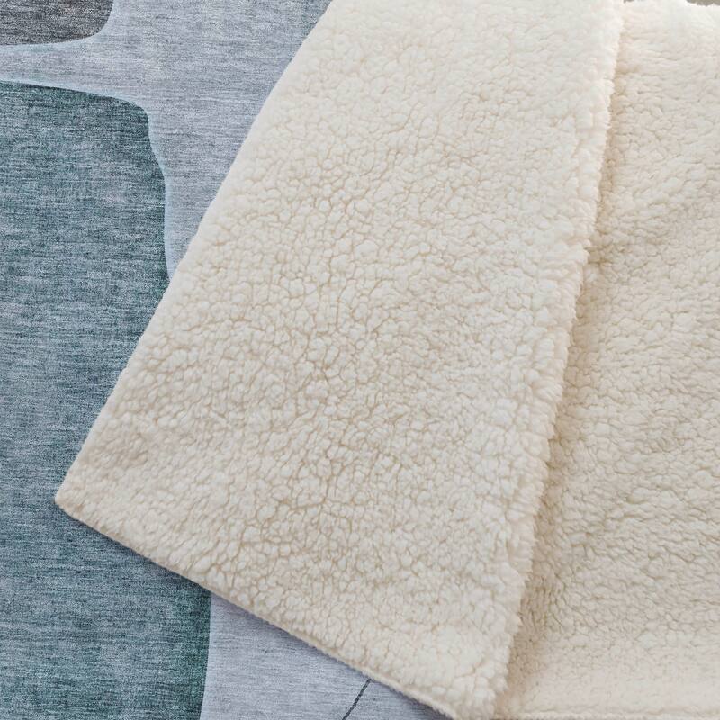 Premium Machine Washable Contemporary Abstract Sherpa Throw Blanket