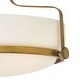 preview thumbnail 5 of 3, Hinkley Harper 3-Light Semi-Flush Mount in Heritage Brass - Medium