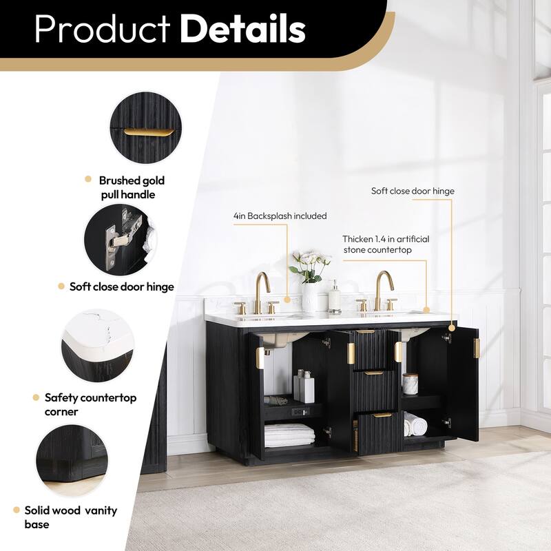 Cadiz Bath Vanity with Composite Stone Top and Mirror