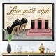 preview thumbnail 3 of 11, Designart "Gold Fabulous Life Style II" Fashion Premium Framed Art Print 20 in. wide x 12 in. high - Black