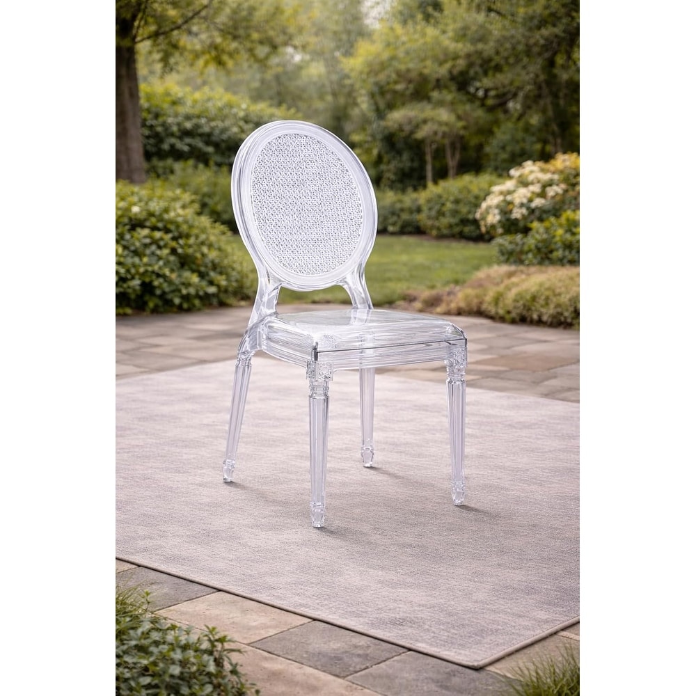 Stackable Stacking Clear Chairs Transparent Chair Dining Molded Chair Kitchen Hotel Guest Armless Bedroom Chair No Wheels