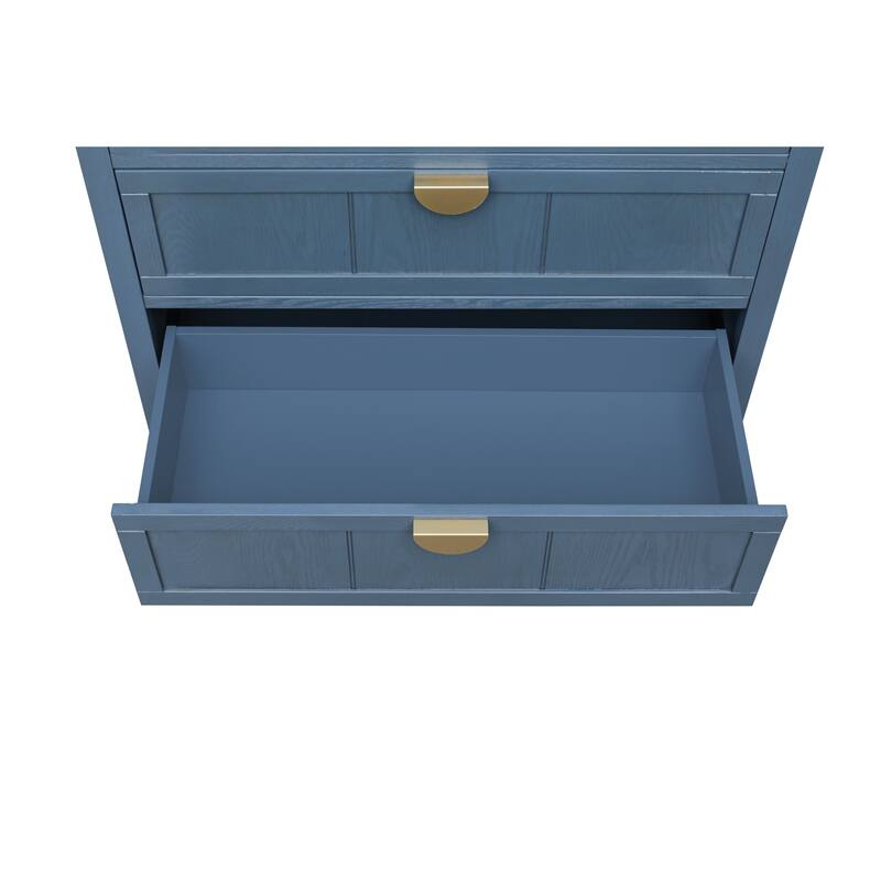 American Style 3-Drawer Vertical Chest Cabinet with Golden Handle for bedroom, living room