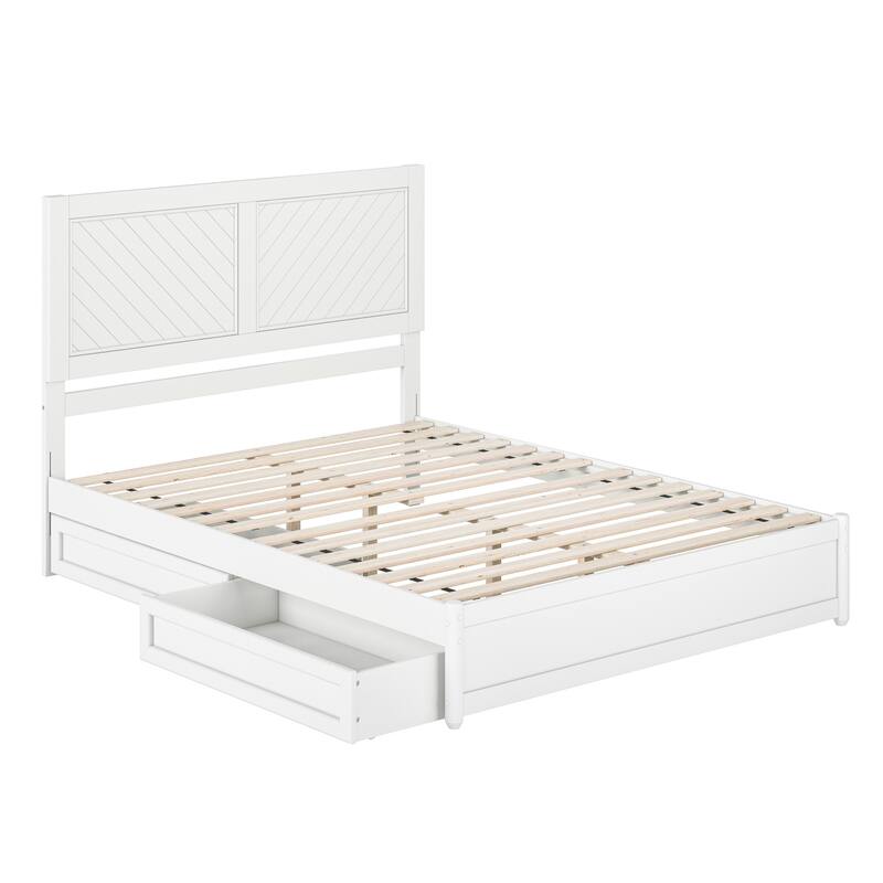 Clayton Platform Bed with Panel Footboard and Storage Drawers