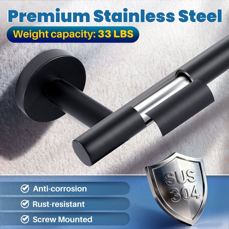 WOWOW Mutiple Length Wall Mounted Stainless Steel Towel Bar