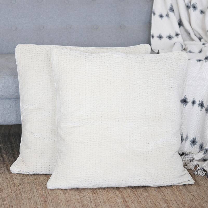 Novica Handmade First Snow Viscose Cushion Covers (Pair)