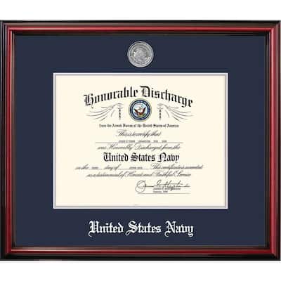 Patriot Frames Navy 8.5x11 Discharge Petite Frame with Silver Medallion