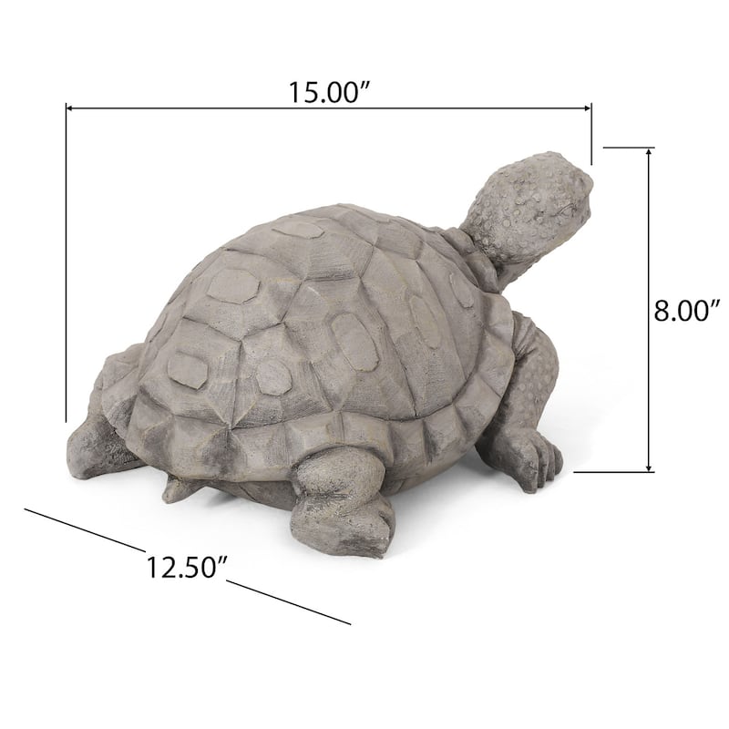 Dark Gray Turtle Garden Statue Outdoor Decorative Sculpture No Assembly Required - 15
