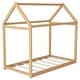 preview thumbnail 7 of 25, Twin Size Sturdy Durable Wooden House Bed, Wood Color