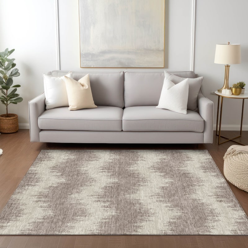 Machine Washable Indoor/ Outdoor Chantille Chevron Modern Rug