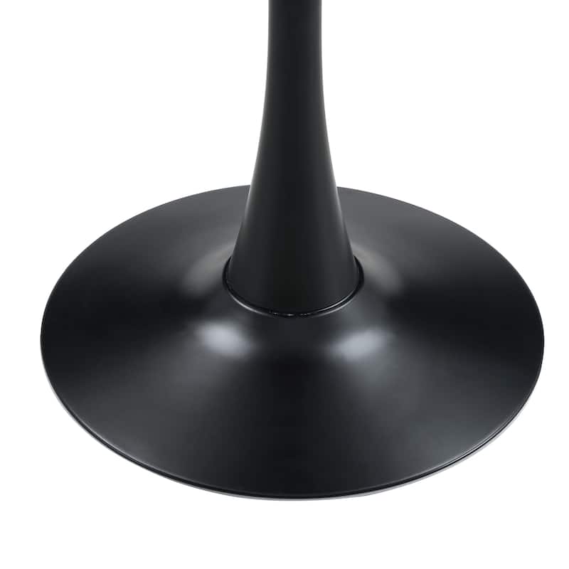 Round Dining Table, 31.5" Circle Tulip Table with Thickened Tabletop & Metal Pedestal, Mid Century Modern Bistro Table