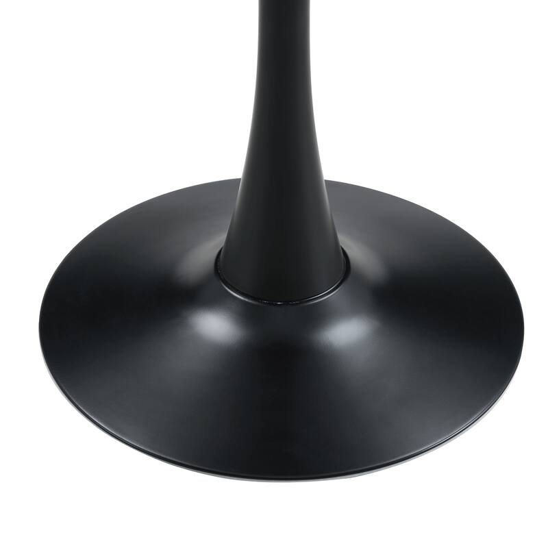 Round Thickened Table Top Coffee Table, Metal Pedestal Side Table Modern Bistro Table