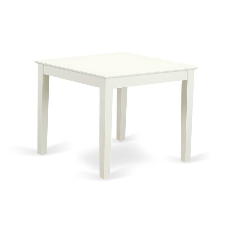 East West Furniture Dining Table Set Includes a Square Kitchen Table and Upholstered Chairs, Linen White (Pieces Options)