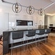 preview thumbnail 4 of 8, Modern 6-Light Black Gold Starburst Chandelier Orb Pendant Lights for Dining Room - 18" W x 20.5" H