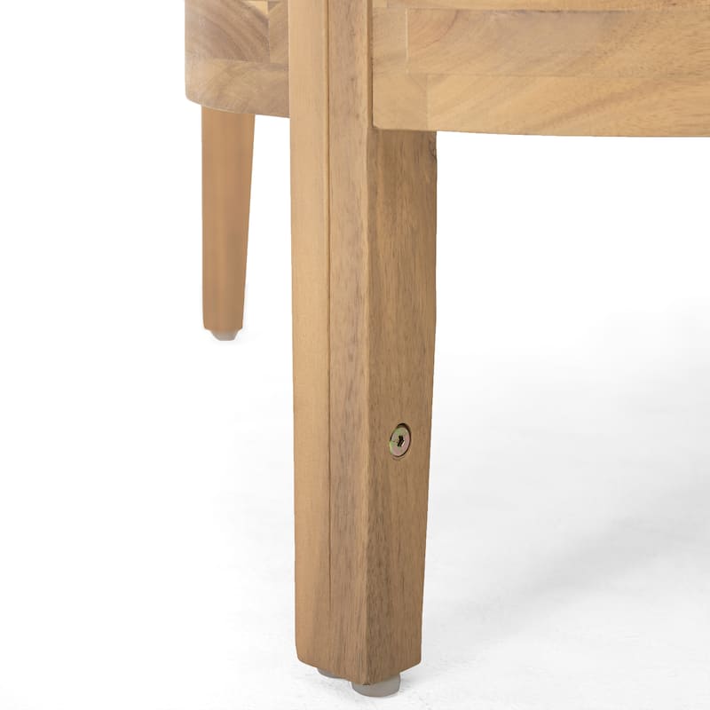 Linksy Modern Acacia Wood Outdoor Club Chair with Beige Cushions by Christopher Knight Home