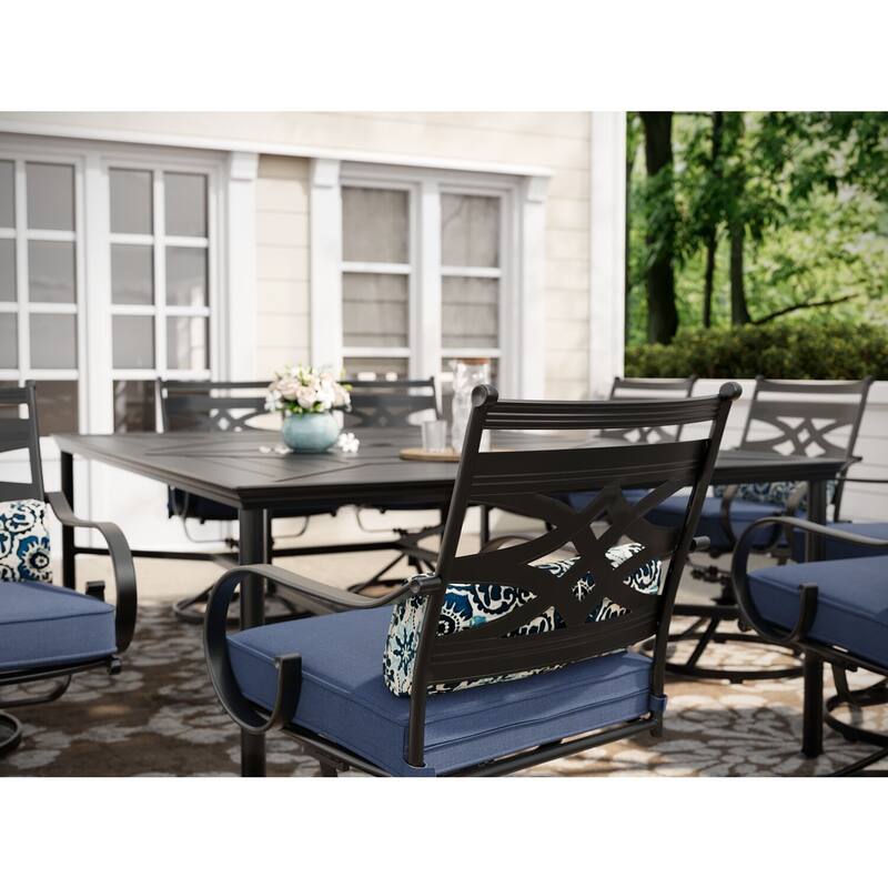 Hanover Montclair 11-Piece Navy Blue Dining Set