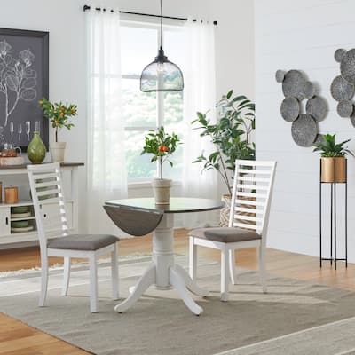 Brook Bay 3 Piece Drop Leaf Table Set with 2 Ladder Back Chairs