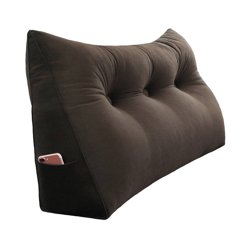 WOWMAX Dorm Bed Wedge Reading Pillow Headboard Back to College Velvet
