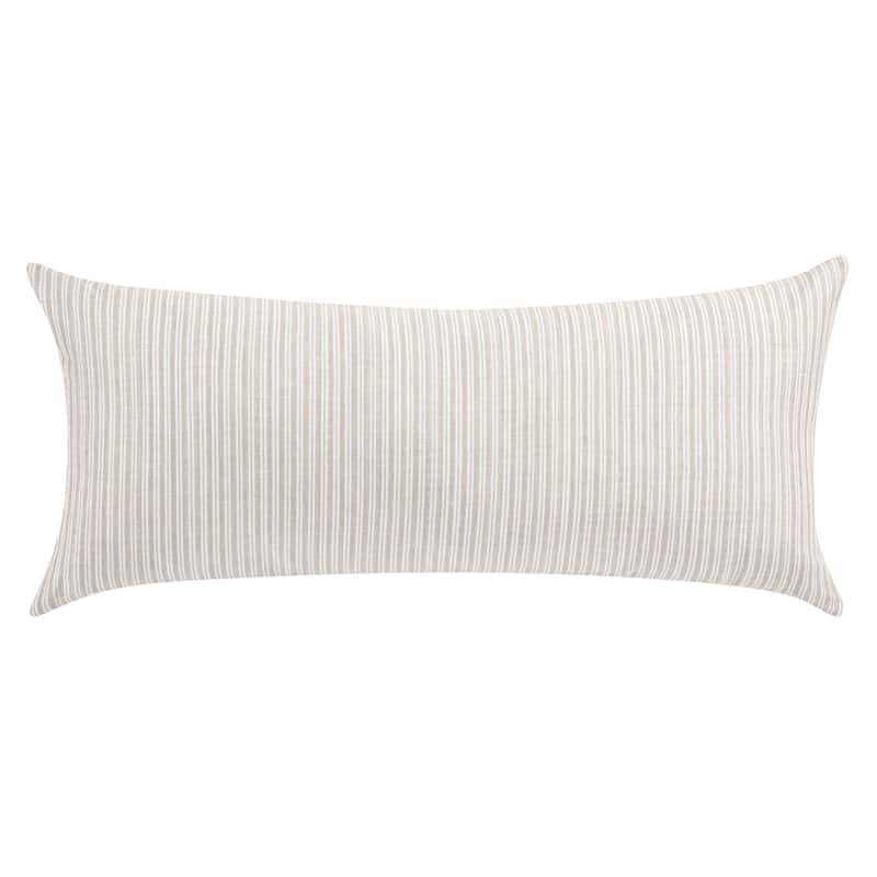 Villa by Classic Home Camille Natural Beige Linen Blend Throw Pillow