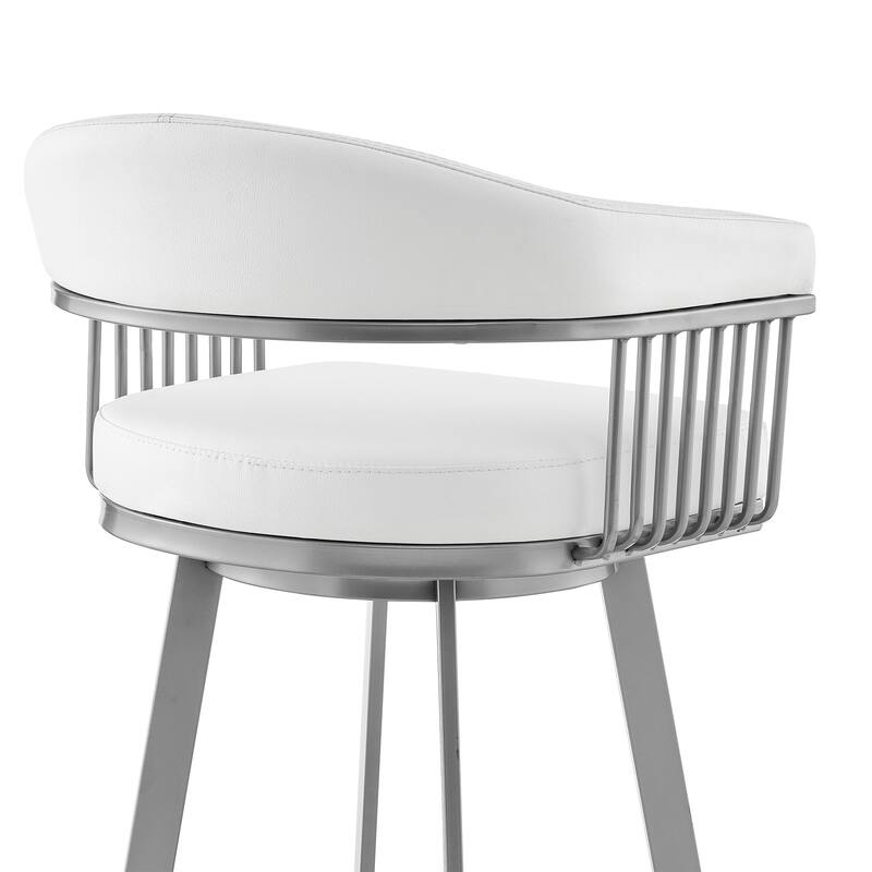 Chelsea Modern Swivel Barstool, Upholstered Counter Height Chair with Metal Frame