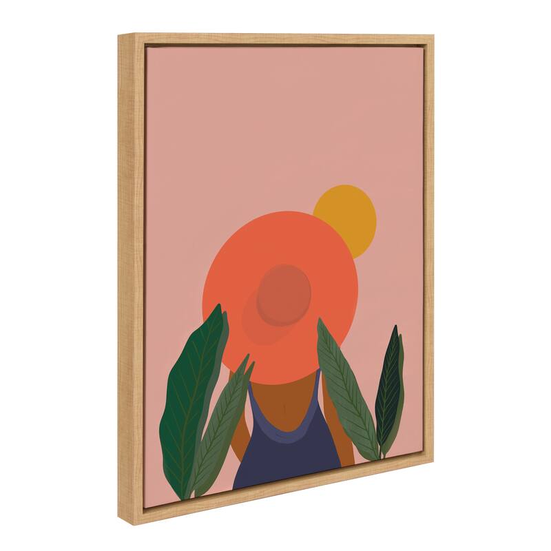 Kate and Laurel Sylvie Tropical Girl Framed Canvas by Oris Eddu
