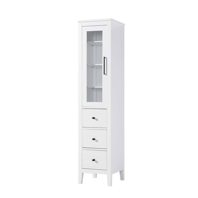 Kensington 16-28 Inch Bath Storage Glass Cabinet