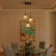 preview thumbnail 1 of 12, 3 Light Black Cluster Pendant Blue Textured Glass Adjustable Modern - 3-Lights 3-Lights