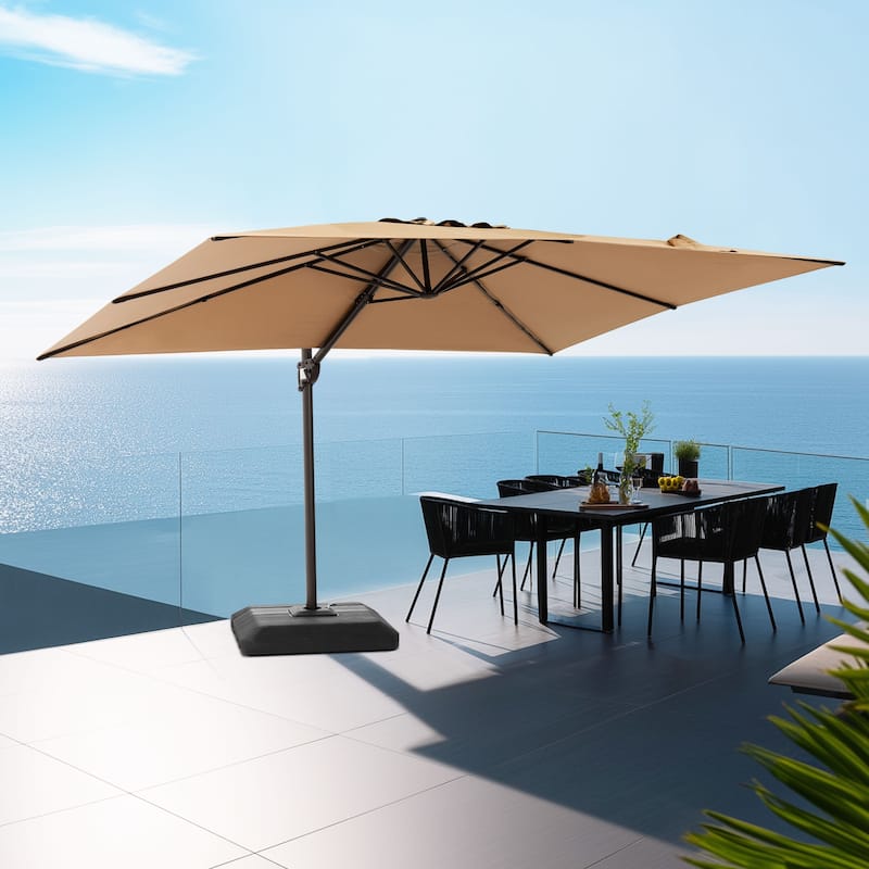 Pellebant Outdoor Patio 9 FT x 11.5 FT Cantilever-Offset Umbrella with Premium Base