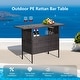preview thumbnail 5 of 8, Costway Patio Rattan Wicker Bar Height Counter Table Storage Shelf