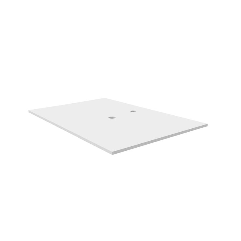 Thin Modern White Solid Surface Vanity Countertop - Sizes 24", 30", 36", 48", 60", 72", 84"