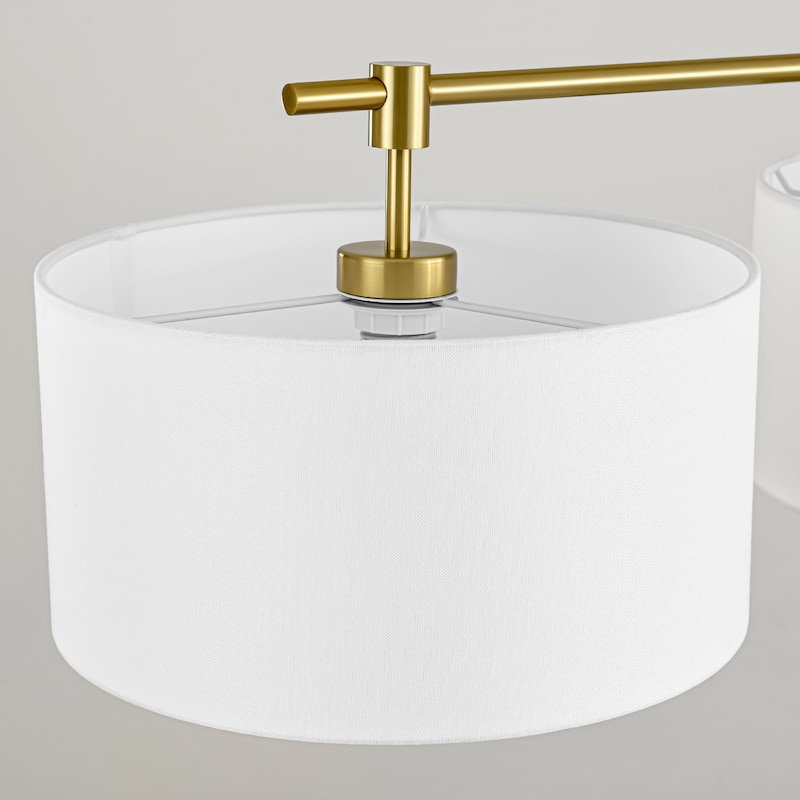 3-Light Modern Linear Drum Fabric Pendant/Kitchen Island Lights for Dining Room