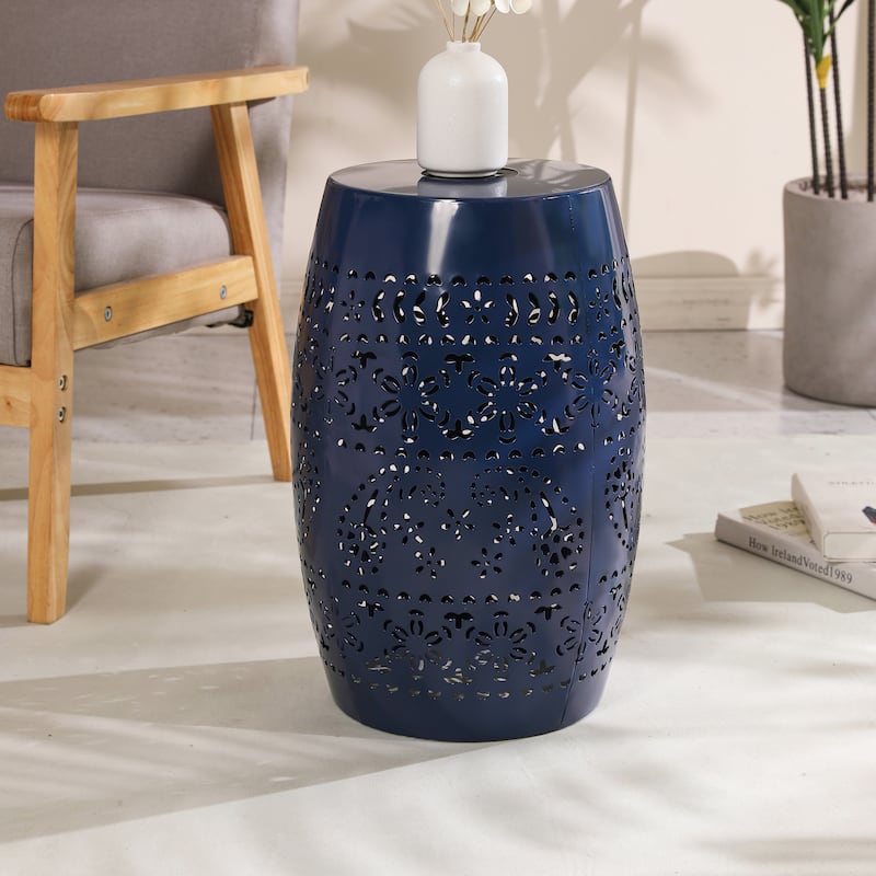 Danya Indoor/Outdoor Iron Side Table with Solar Powered Light and Built-In Battery by Christopher Knight Home