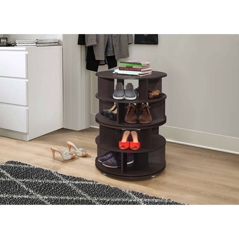 Revolving Shoe Rack Storage Organizer (Chocolate) - Chocolate