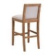 preview thumbnail 8 of 13, Set of 2 Beige Wood Frame Counter Height Bar Stool Fabric Accent Chair