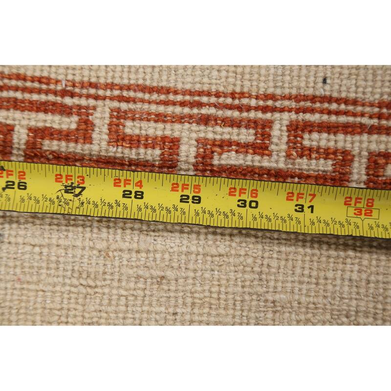 Geometric Bordered Gabbeh Kashkoli Oriental Area Rug Wool Hand-knotted - 3'0" x 5'5"