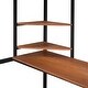 preview thumbnail 9 of 7, Black Metal Loft Bed with Desk and Shelves, Modern Style, Stable Structure, Full Size
