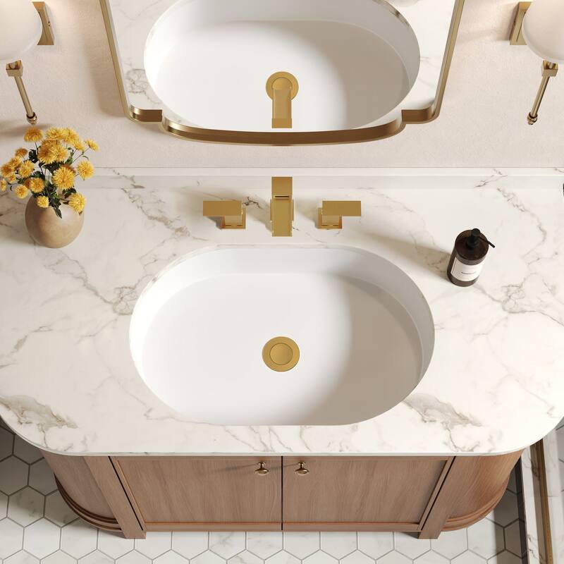 GRANDJOY Widespread 2-Handle LED Waterfall Bathroom Sink Faucet