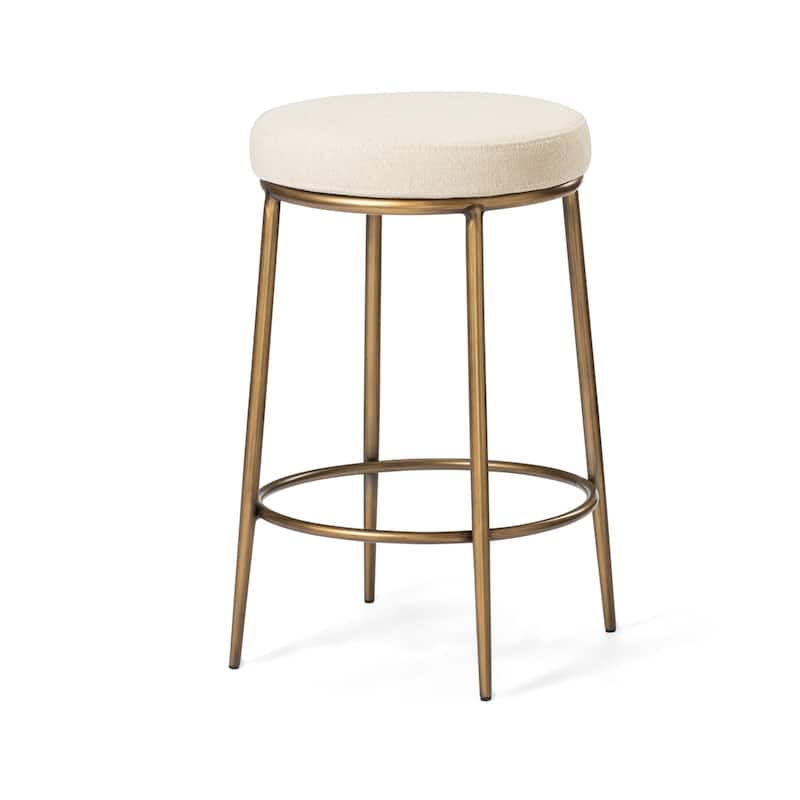 Maven Lane Stella Metal Kitchen Dining Stool - Antique Brass - Counter Height