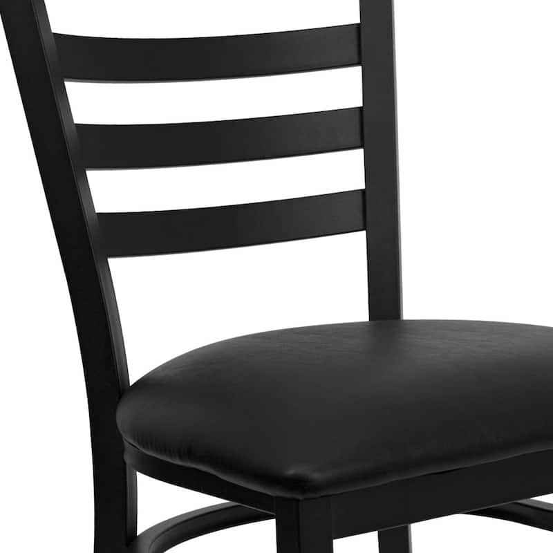 2 Pack Ladder Back Metal Restaurant Chair - 16.5"W x 17"D x 32.25"H - 16.5"W x 17"D x 32.25"H