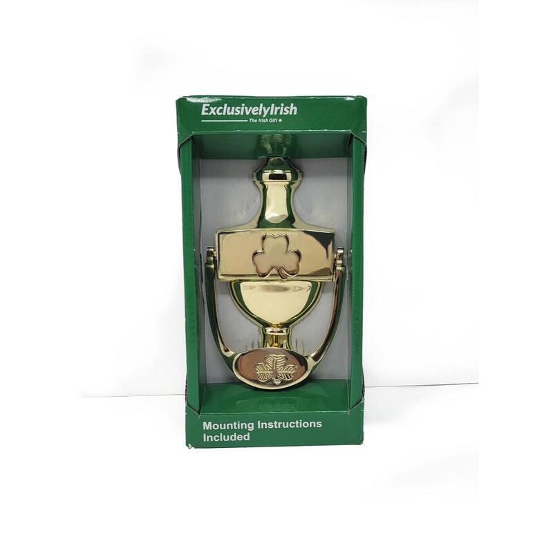 Black Brass Irish Shamrock Door Knocker