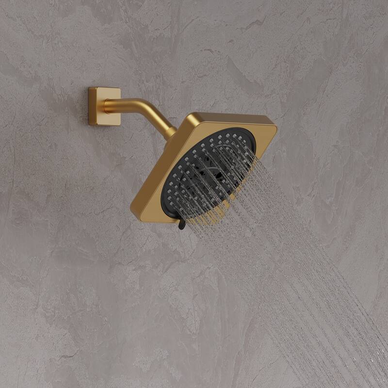 GRANDJOY Thermostatic LED Rain and Waterfall Shower System with Handheld, Ceiling-Mount Modern Design