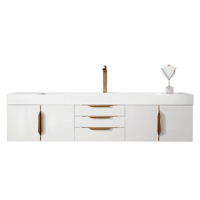 James Martin Vanities 983-V72S-W-G-GW Columbia 72" Wall Mounted Single