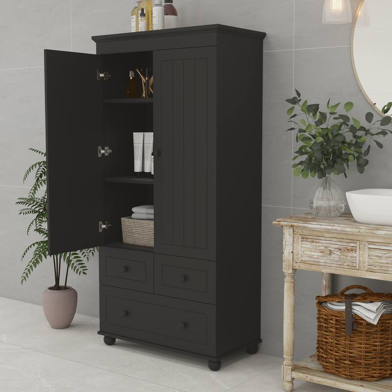 Modern Wooden Bathroom Linen Cabinet